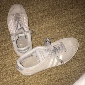 Adidas gray tie up shoes